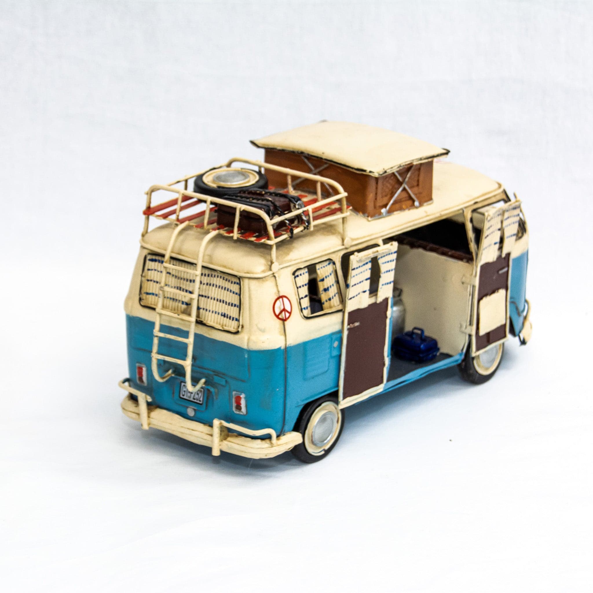 Volkswagen T1 Hippie Camper - handgemaakte modelauto - foto 3
