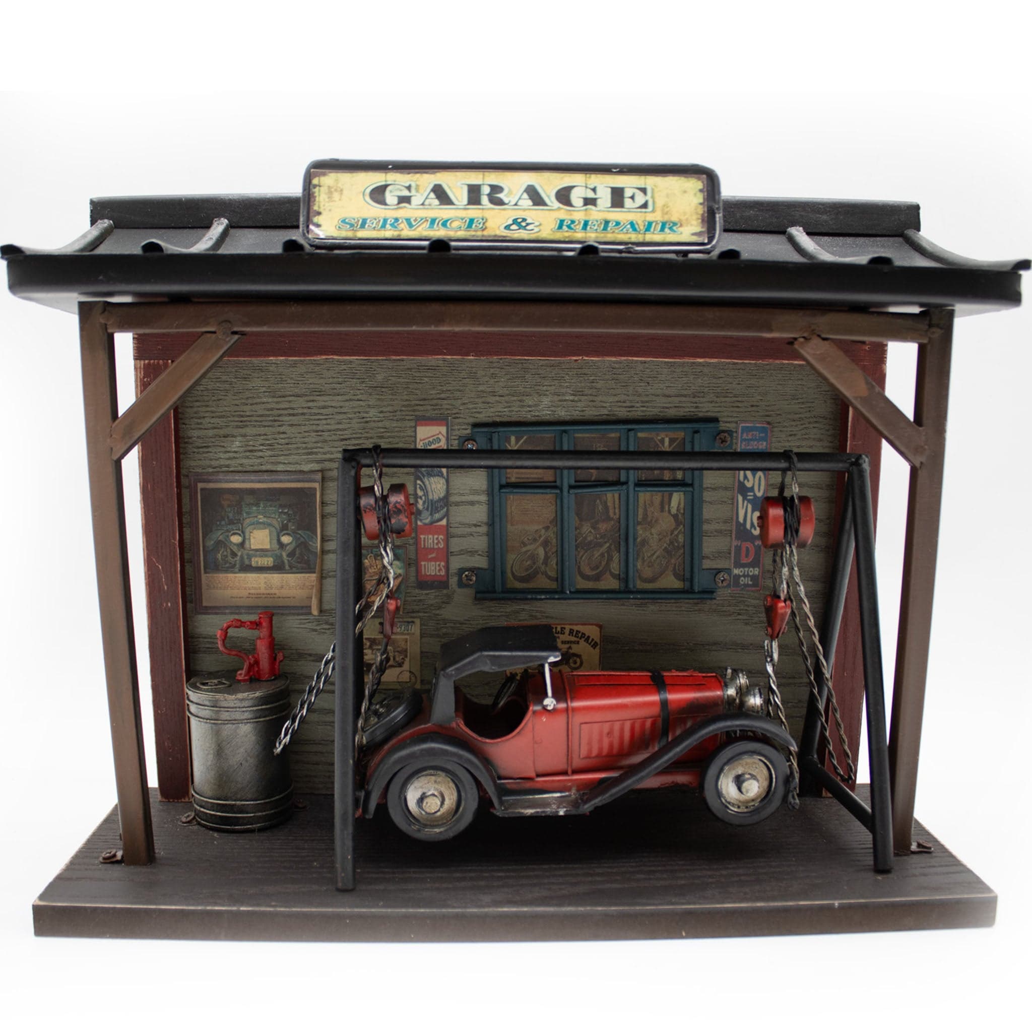 Klassieke werkplaats diorama - handgemaakte decoratie - foto 6