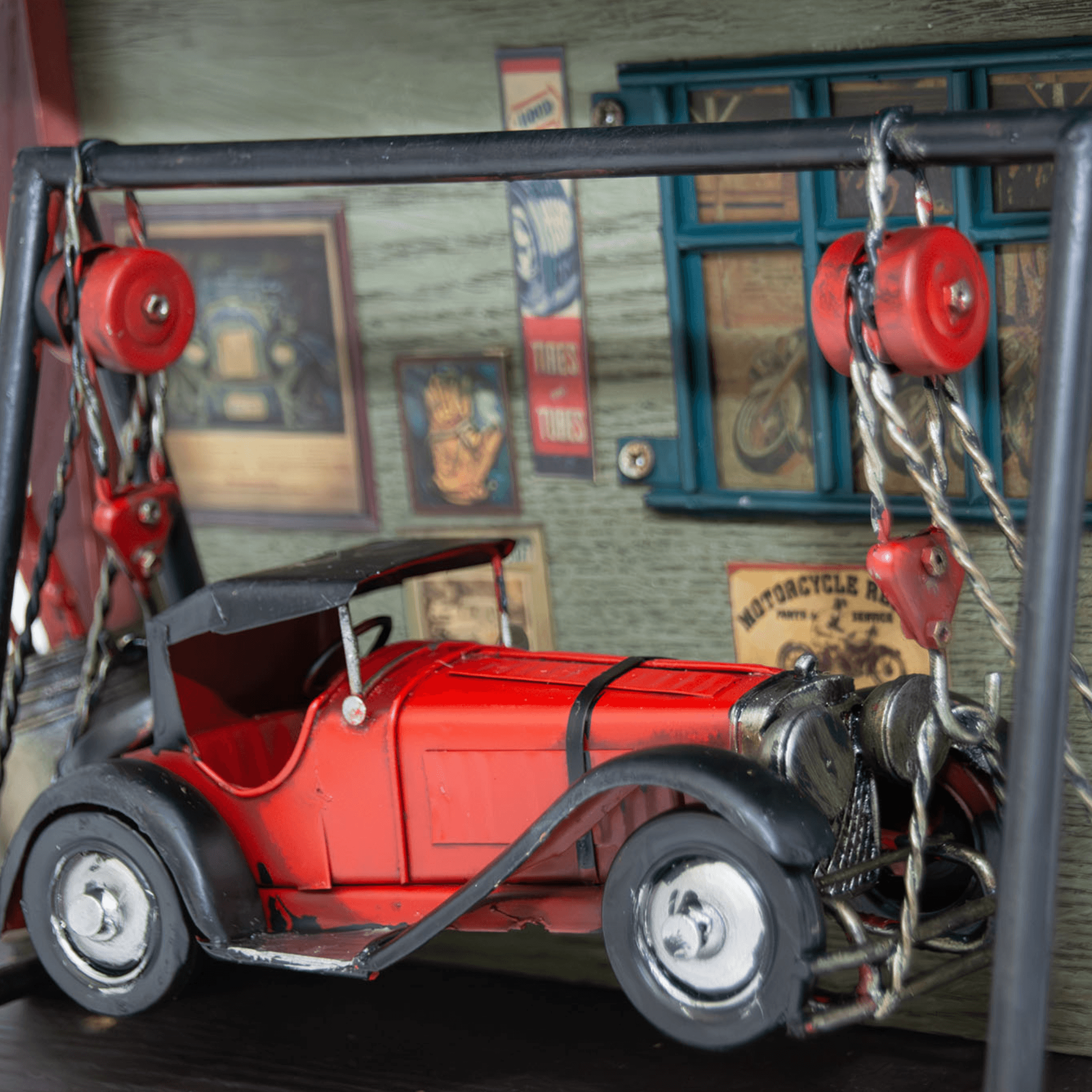 Klassieke werkplaats diorama - handgemaakte decoratie - foto 5