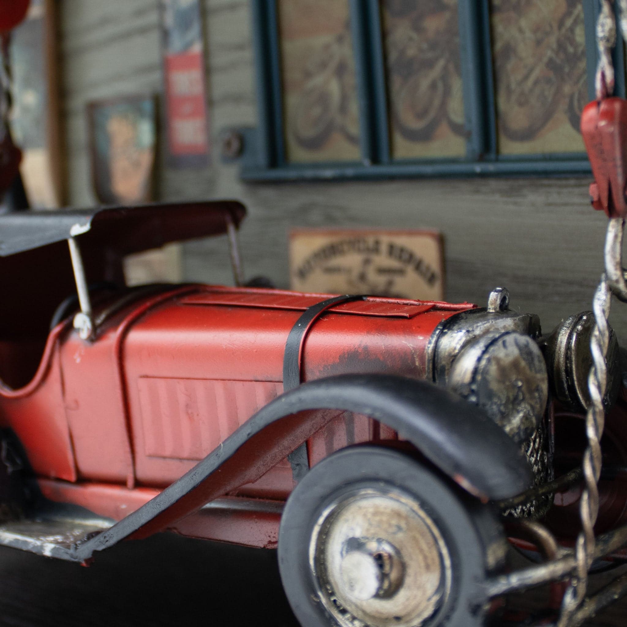 Klassieke werkplaats diorama - handgemaakte decoratie - foto 3