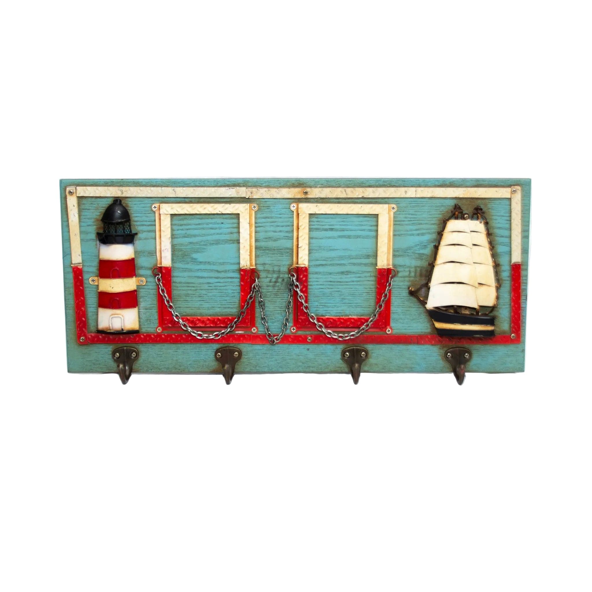 Nautische wandhaak schip - handgemaakte decoratie