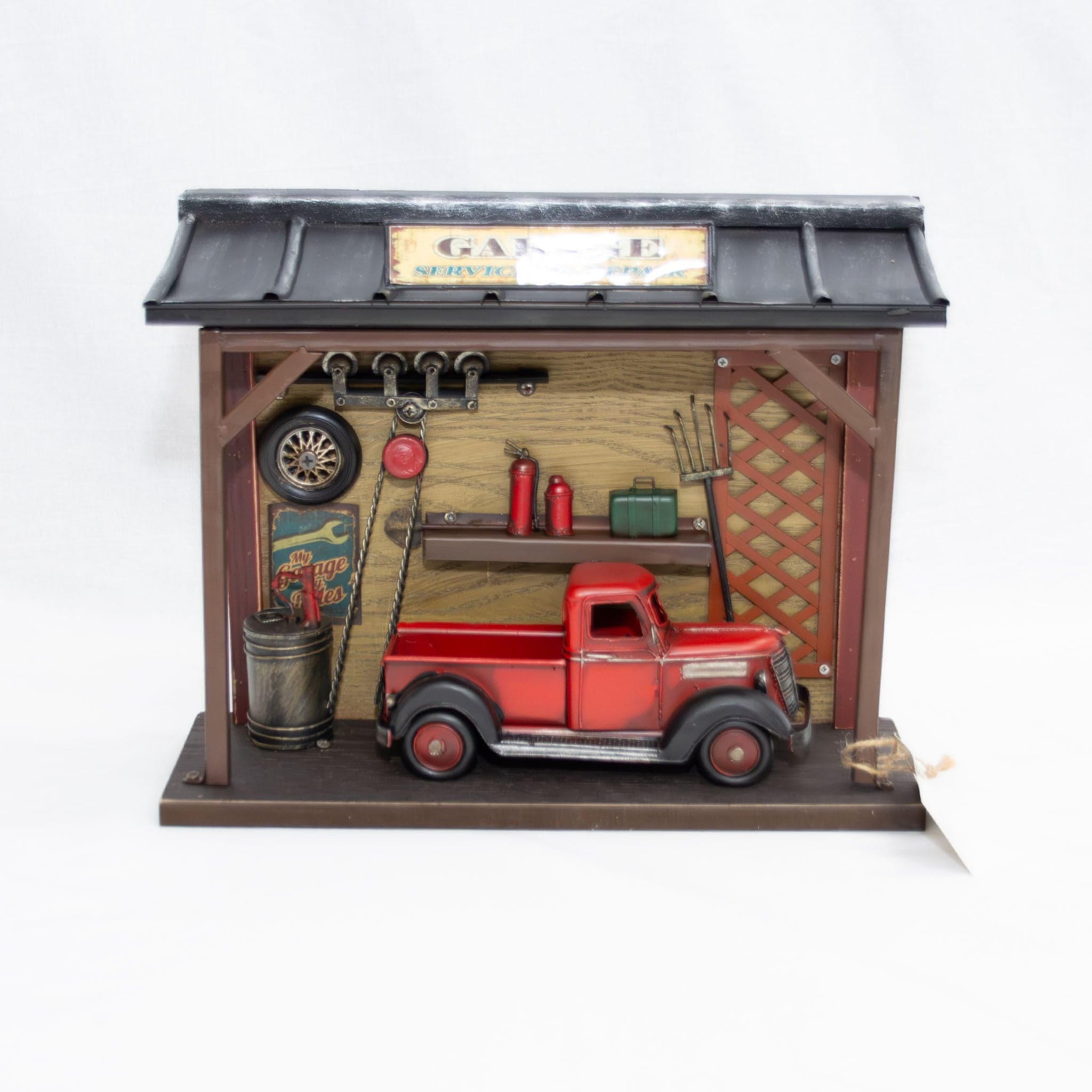 Garage Diorama Rood - Klassieke Modelauto