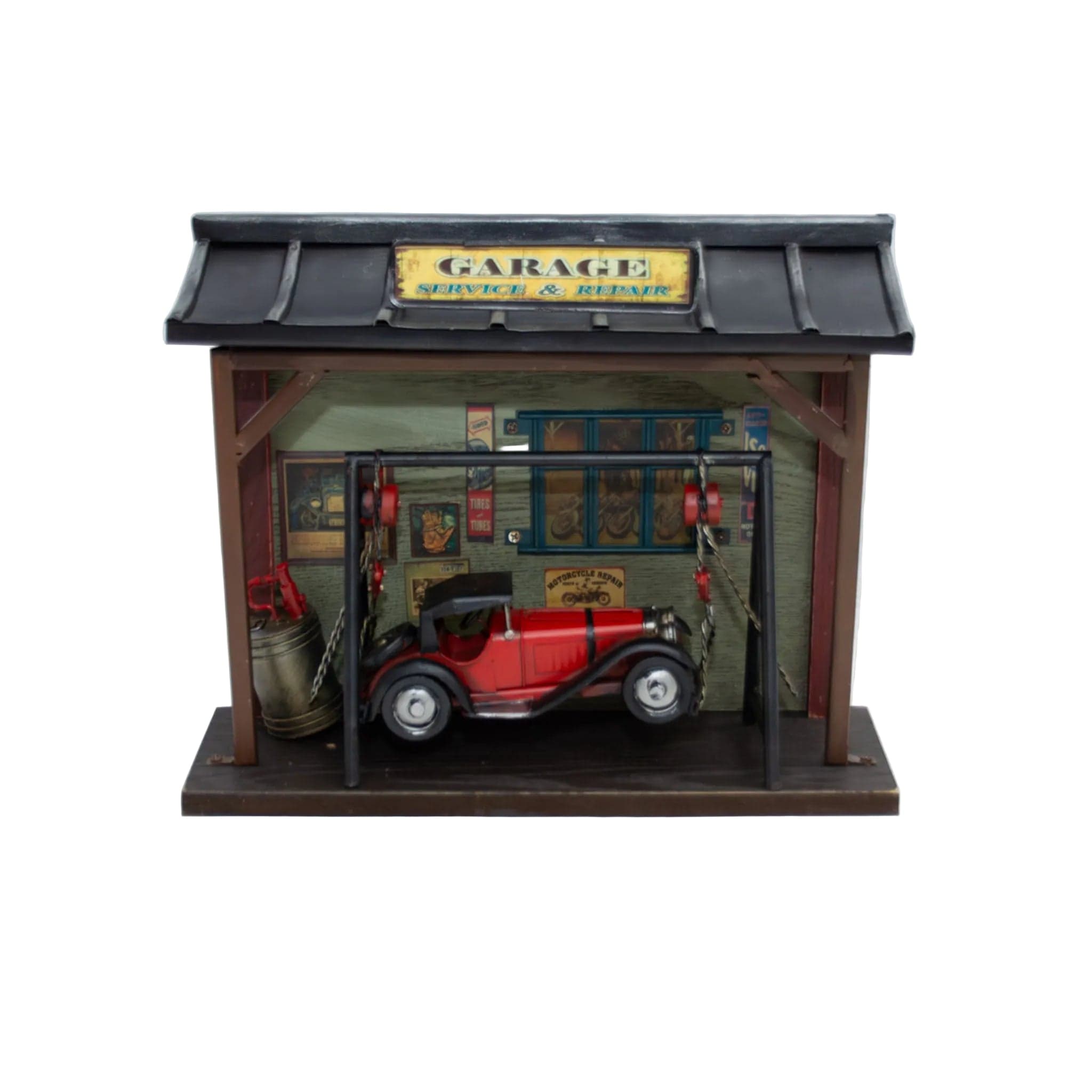 Klassieke werkplaats diorama - handgemaakte decoratie