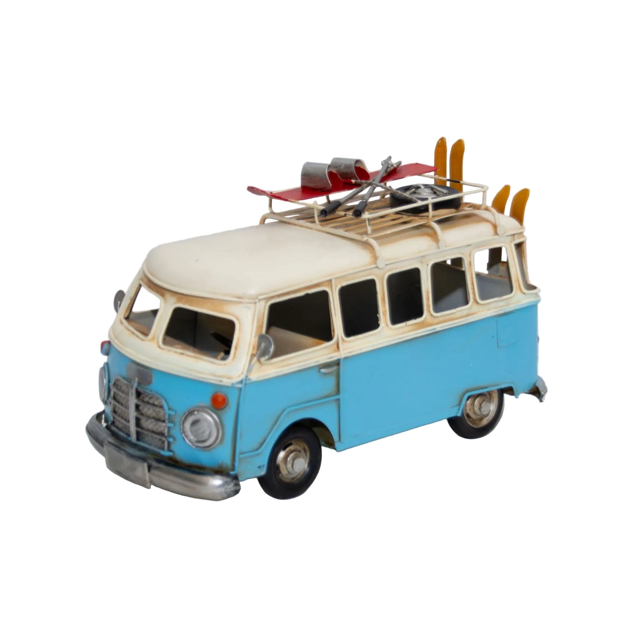 Volkswagen T1 met ski's - handgemaakte modelauto