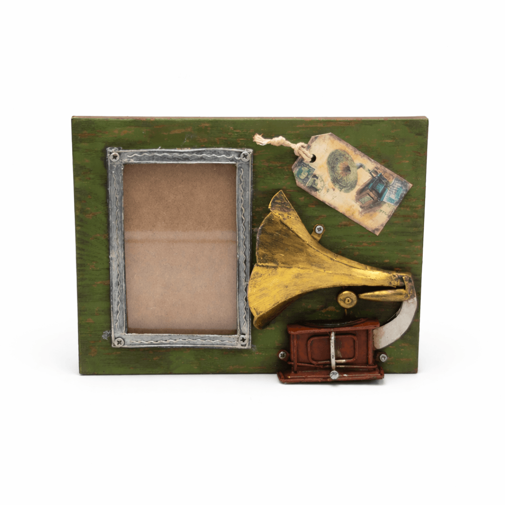 Grammofoon Wandplaat - Metalen Decoratie